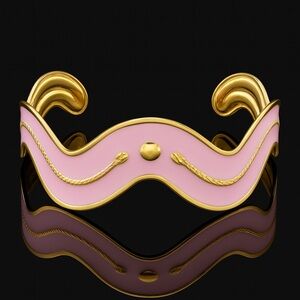 Stainless steel Pink and Gold Wave Bracelet